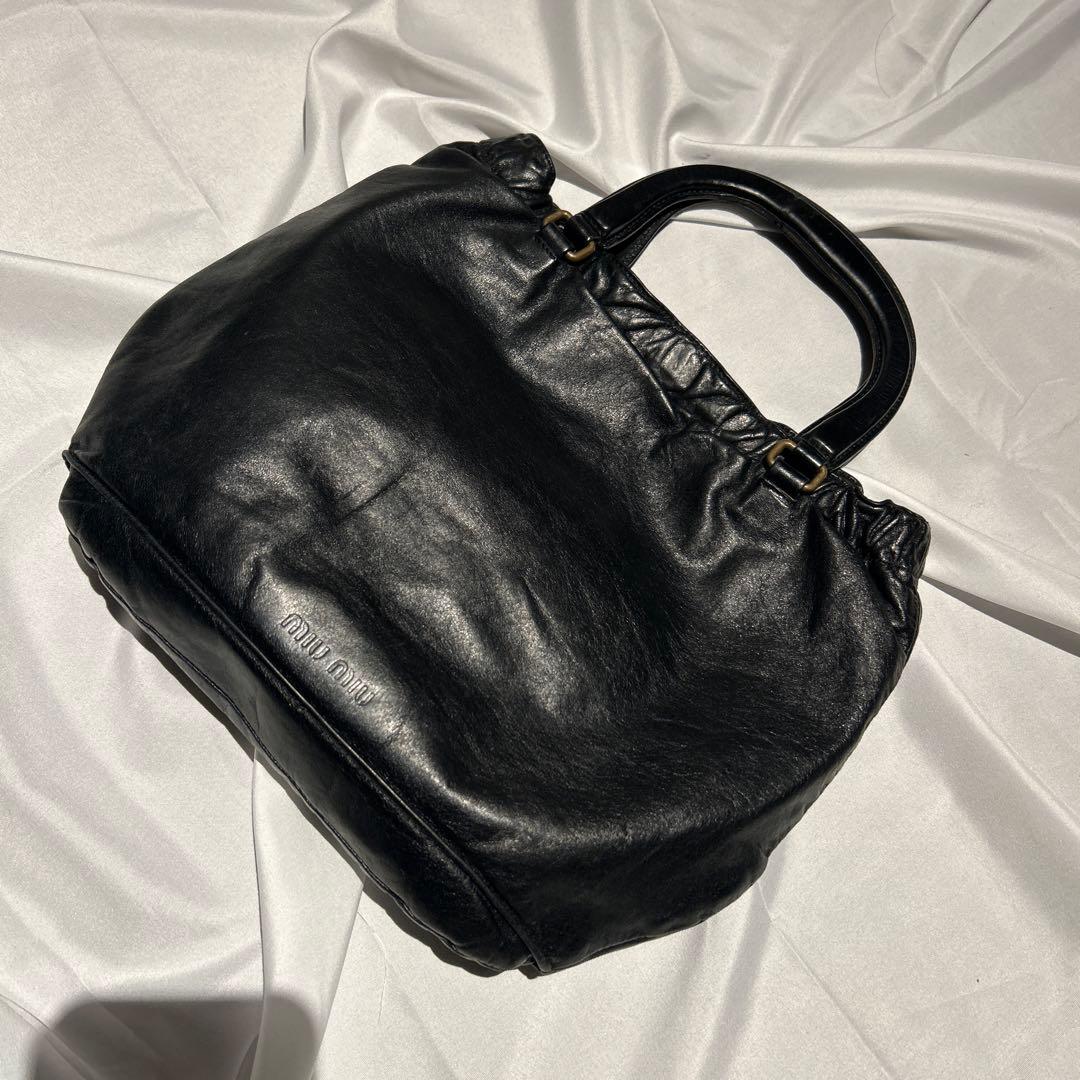 バッグ 00s archive miumiu leather hand bag