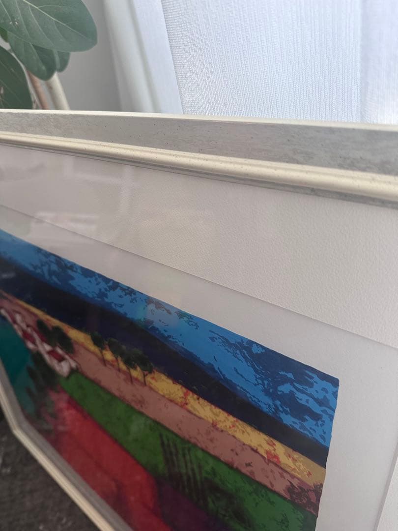 ロジェ・ボナフェ　「青い丘」　リトグラフ　直筆サイン・エディション有り