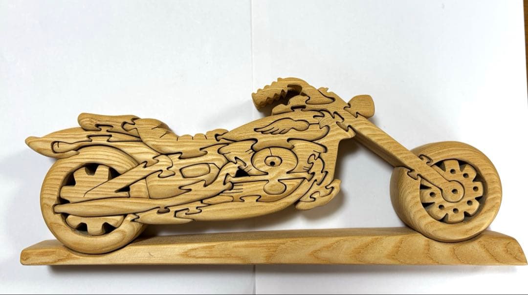 HARLEY DAVIDSON SOFTAIL木製 オートバイパズル 工芸品