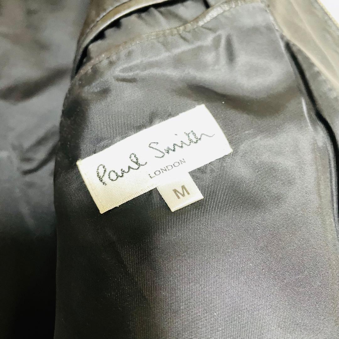 人気✨ポールスミス　ラムレザー　トラッカージャケット　ブルゾン　羊革　黒　M