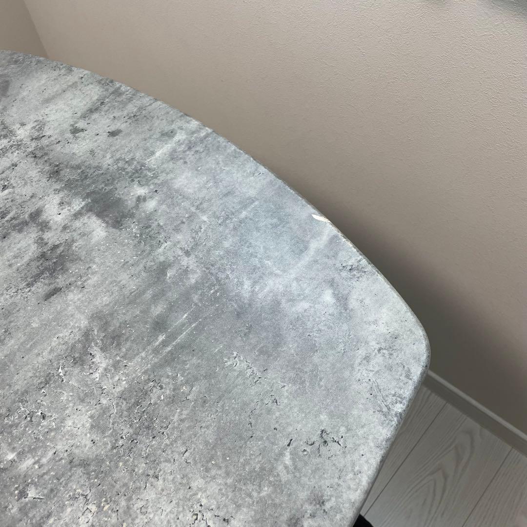 モダンデザイン ダイニングテーブル＆チェア3点セット　石目調　グレー　ブラック