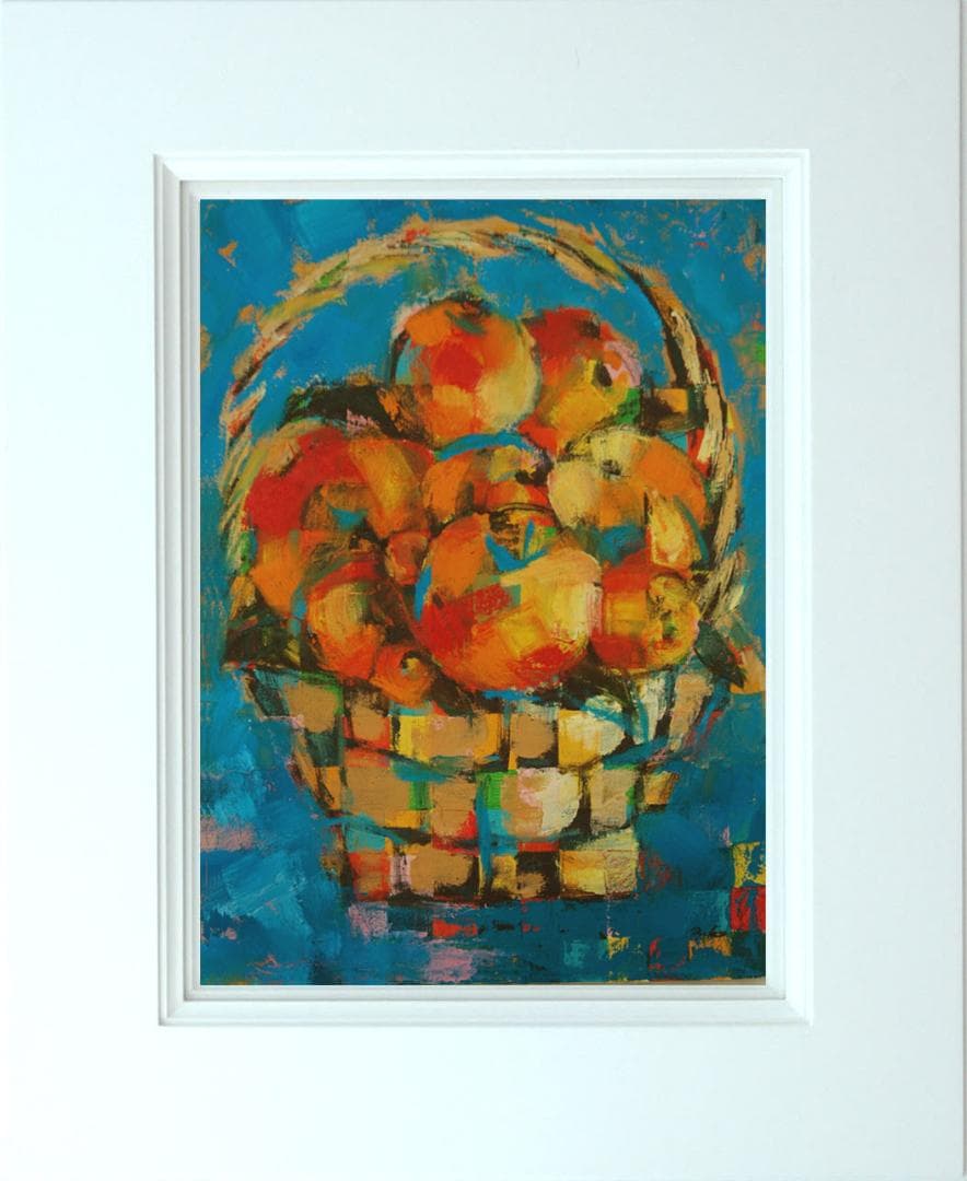 油絵 菅家令子 絵 絵画インテリア 額付(黒) uF6-051721 静物 果物