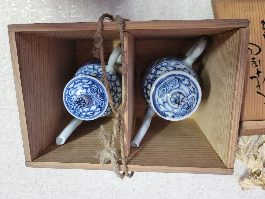 値下限界清朝早い者勝ち文化十七年？入手時箱書きあり　花唐草　江戸期新渡汁次　一対