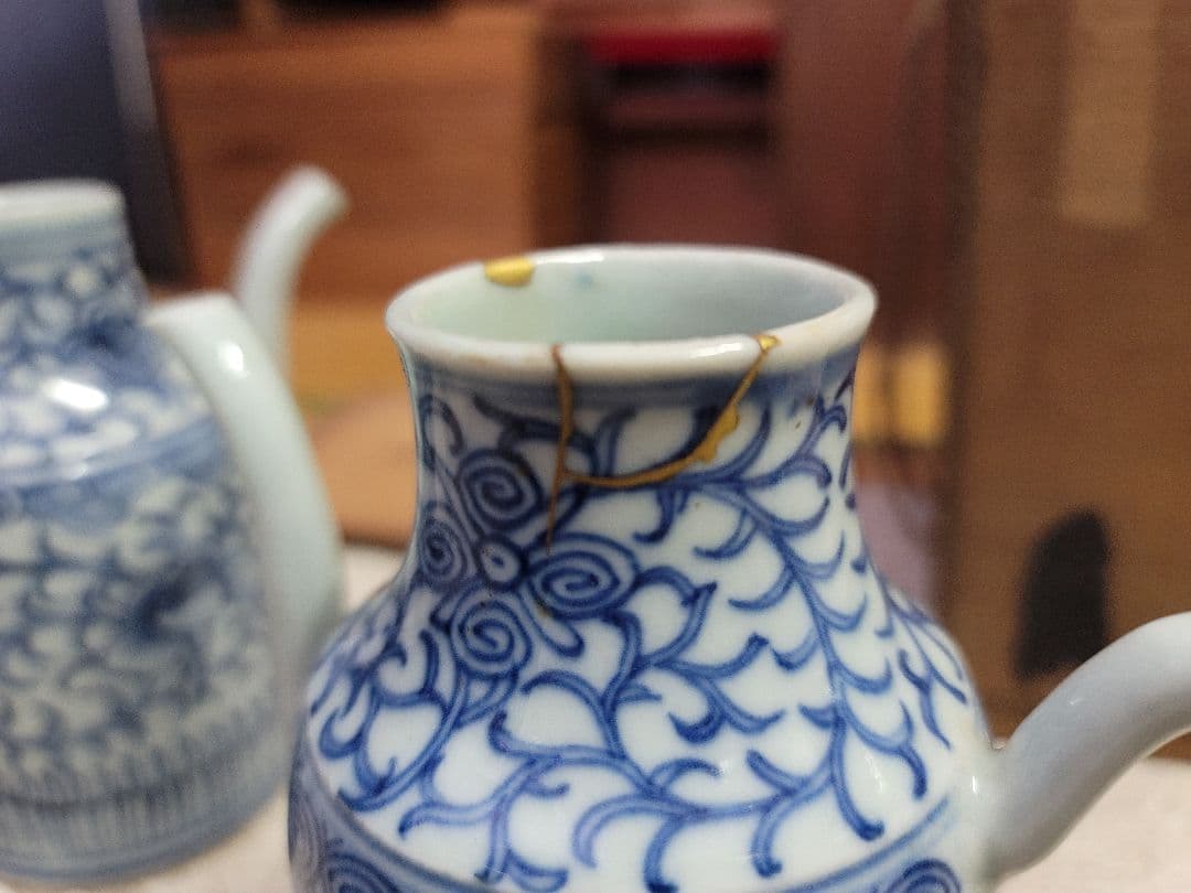 値下限界清朝早い者勝ち文化十七年？入手時箱書きあり　花唐草　江戸期新渡汁次　一対