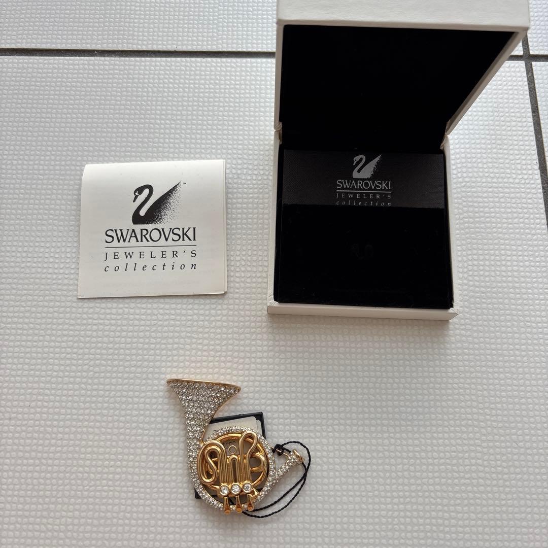 Swarovski ホルン型ブローチ
