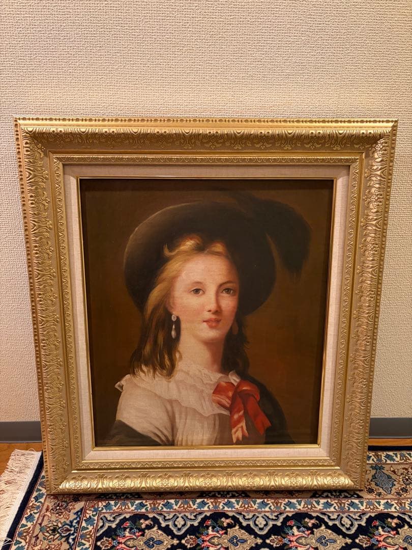 黒田清輝 肉筆 油彩画F10号 レンブラント肖像画模写 サインあり