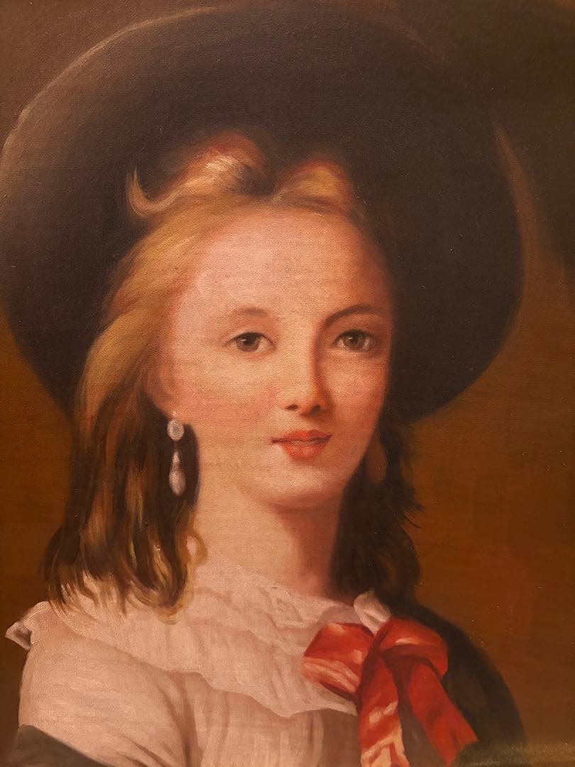 黒田清輝 肉筆 油彩画F10号 レンブラント肖像画模写 サインあり