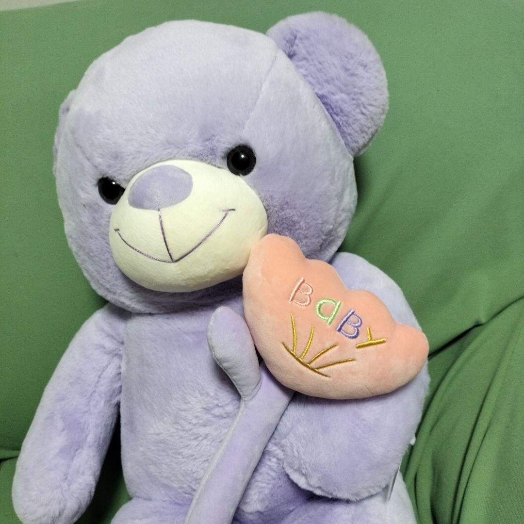 大きいベアぬいぐるみ 紫色70ｃｍ