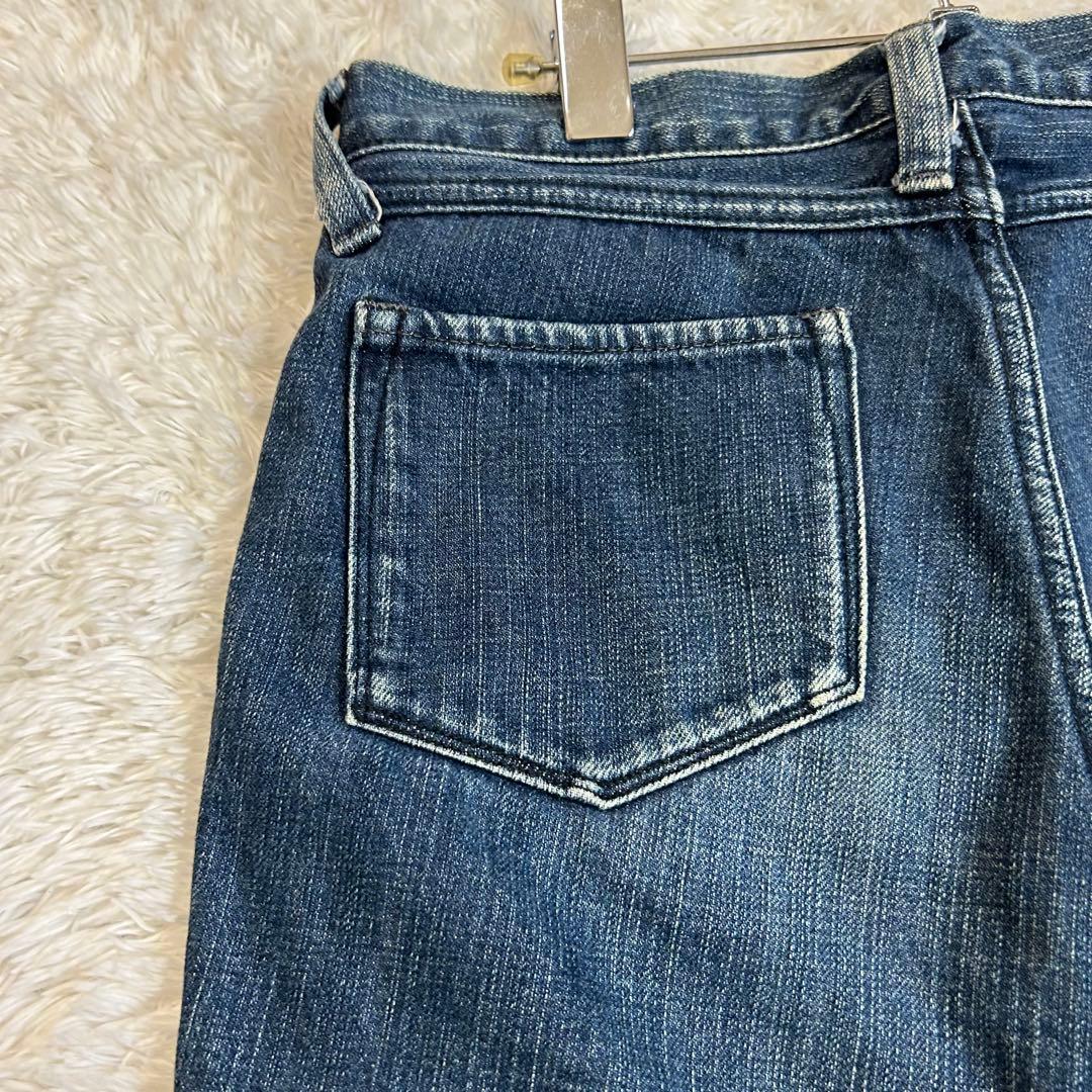 極美品 希少 45rpm デニムスカート インディゴ染め 45R刺繍 リメイク