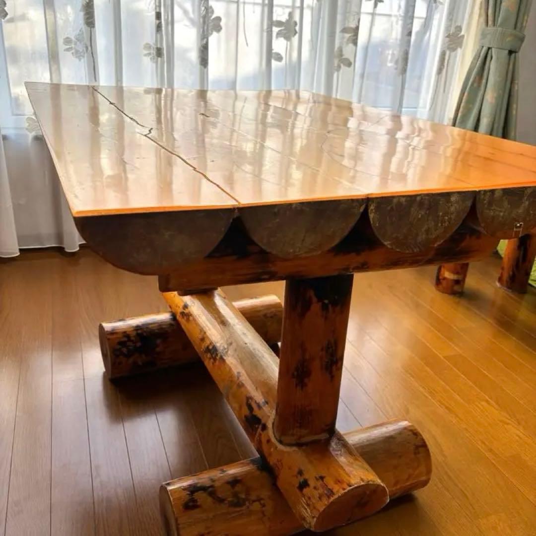 21日までの出品　丸太　ダイニングテーブル