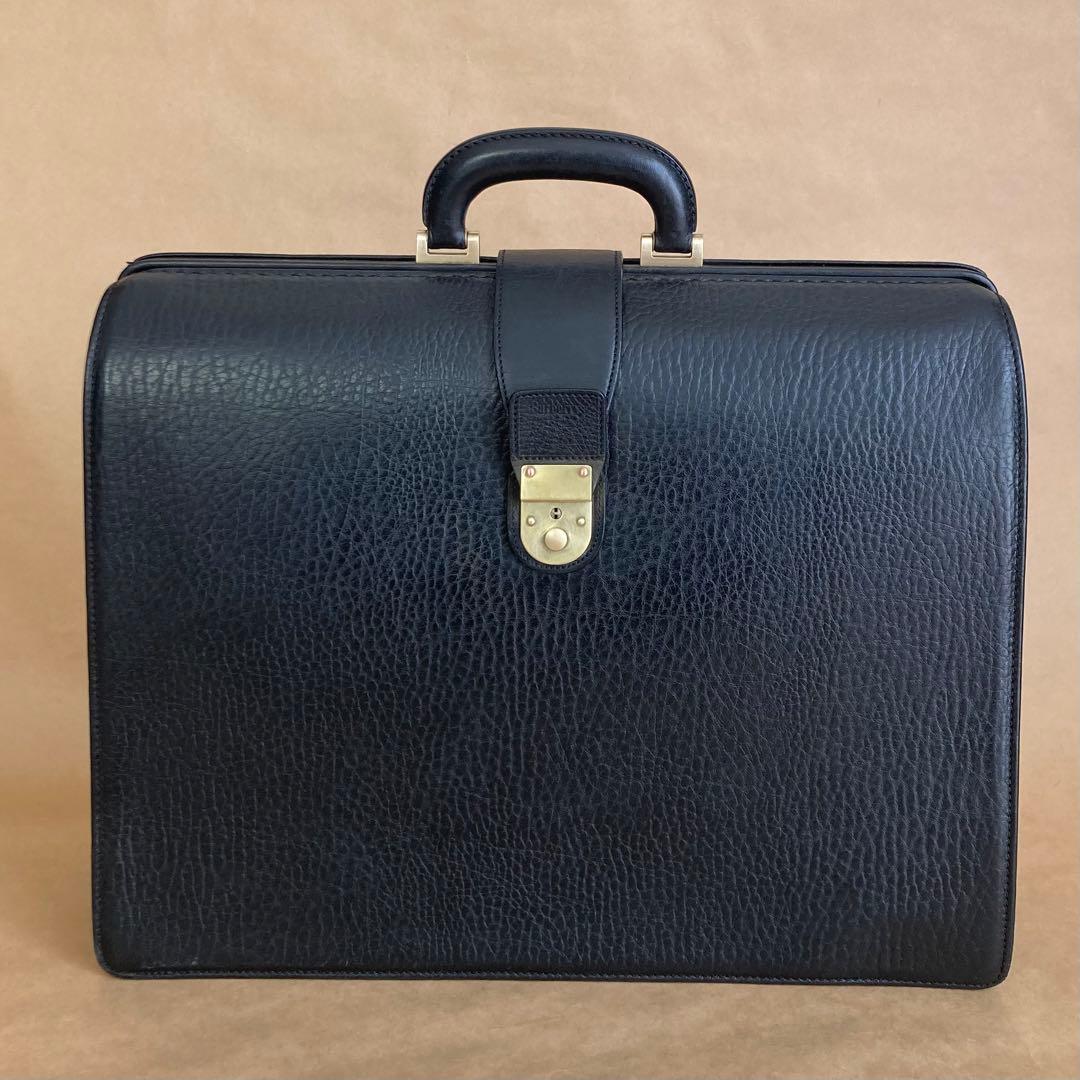 【希少】BURBERRY ダレスバッグ ブラック レザー シボ革 ビジネスバッグ