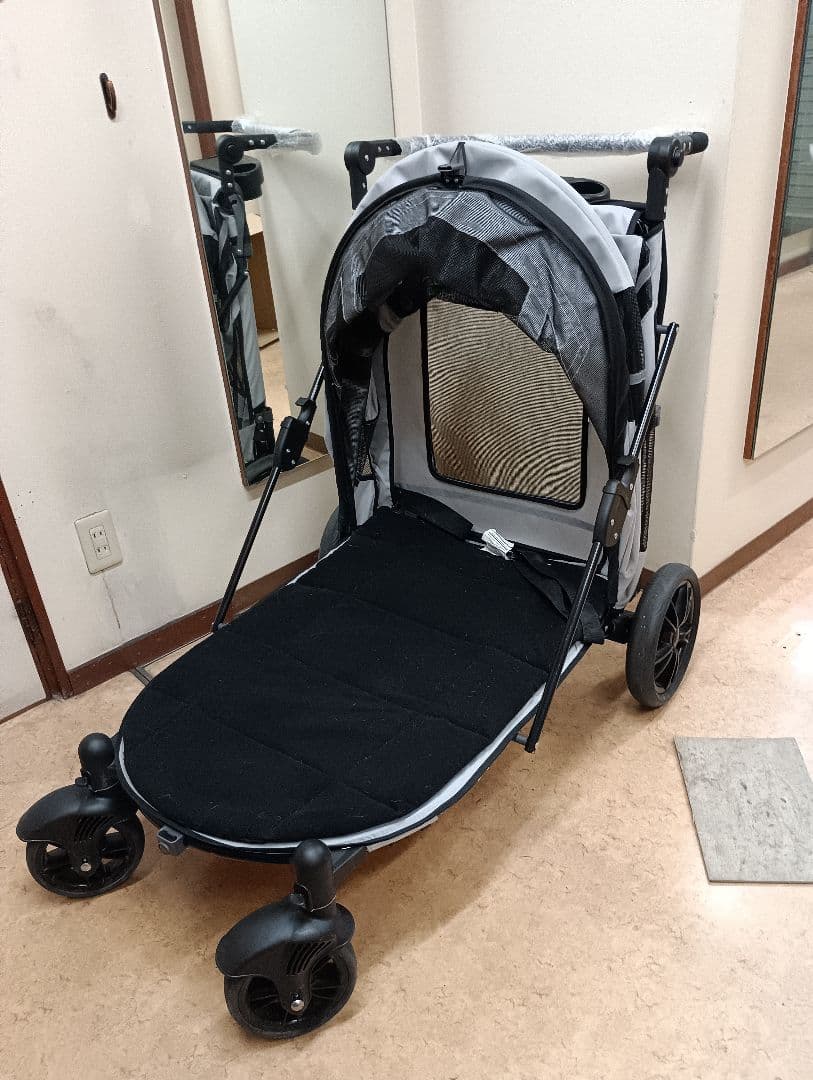 折りたたみ式ドッグカーグレー