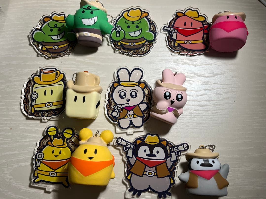 限界ぐちつぼ、たらこ、ごんかね、焼きパン、げんぴょん、こんそめスクイーズアクスタ