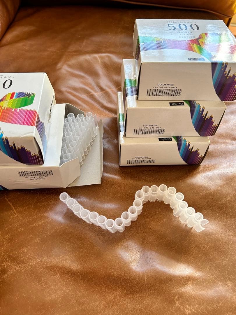 未使用フェリシモ 500色 色鉛筆とカラーウェーブケースのセット