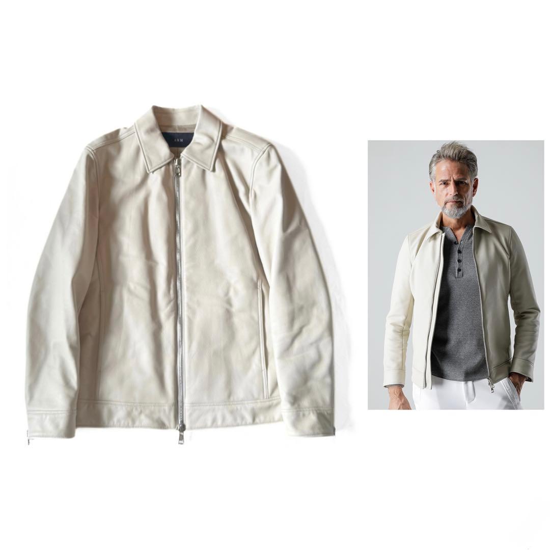 22AW AKM シープ レザー Sライダース ジャケット ニット スウェット