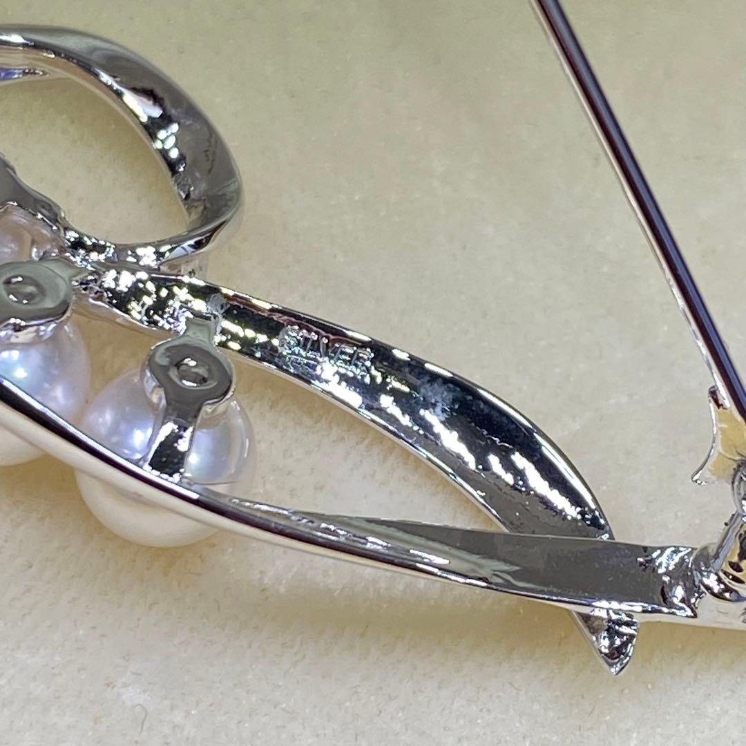 MIKIMOTO ミキモト真珠島 ブローチ シルバー パール