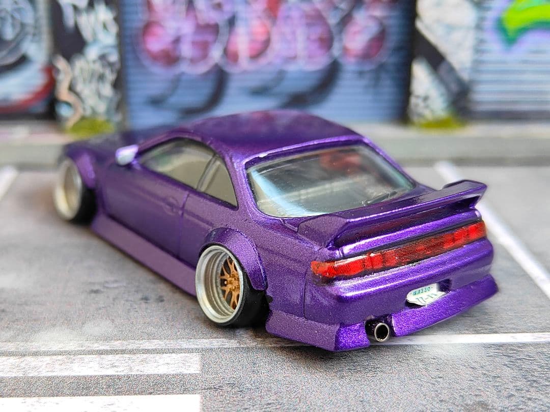 ホットウィールカスタム 日産 S14 シルビア フルエアロ☆深リム☆トミカ改造j