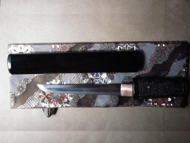 日本刀残欠マスターナイフNo.2 名刀 相州伝の開祖 国光 黒拵