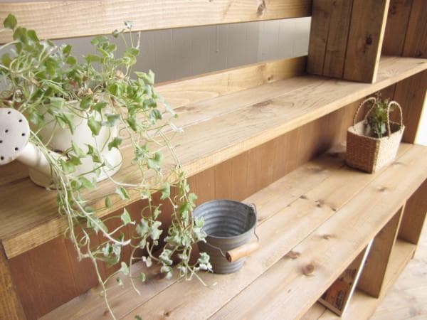 サイズオーダー可！●超ワイドラックW114●ナチュラルブラウン無垢材●受注製作