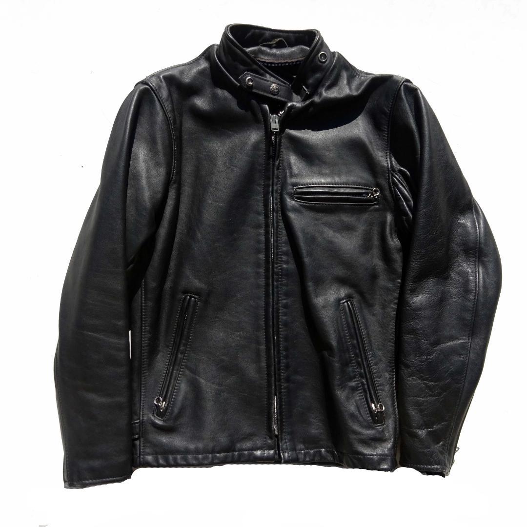 USA製立ち襟 Schott ショット 641牛革レザーライダースジャケット34