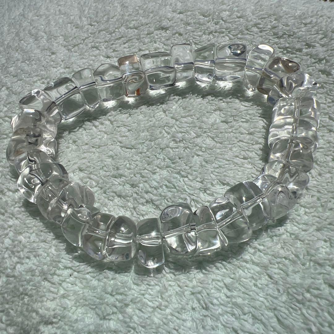 【一点物】山梨乙女鉱山産水晶 かっこみ水晶ブレスレット
