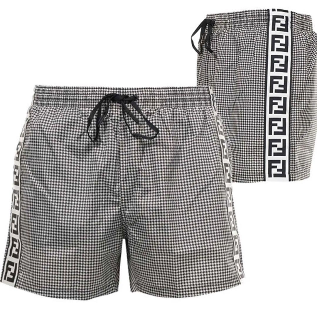 新品 FENDI スイムショーツ 千鳥格子 サイドロゴ ショートパンツ