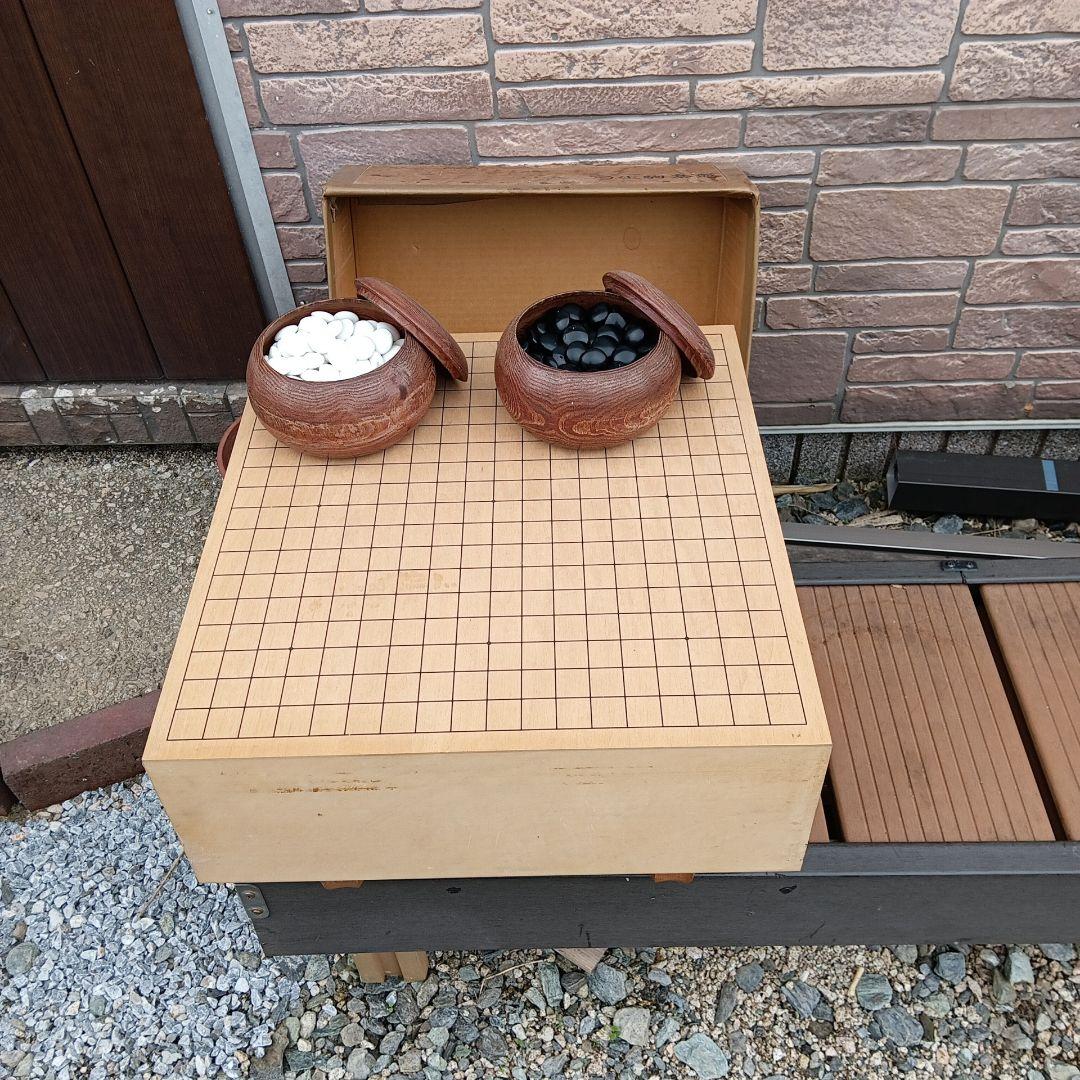 木製囲碁セット（白黒石付き）