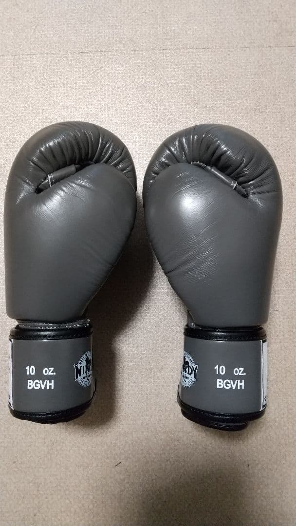 本革製WINDYボクシンググローブ 10oz 濃いグレー NP