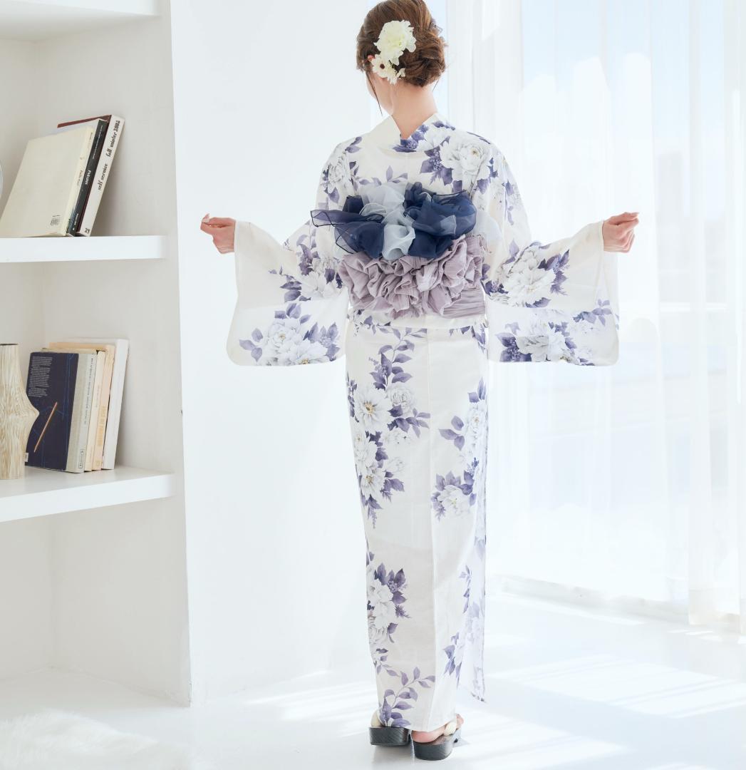 新品 浴衣 セット 浴衣セット ゆかた レディース 大人 ネイビー 白 Y5-2