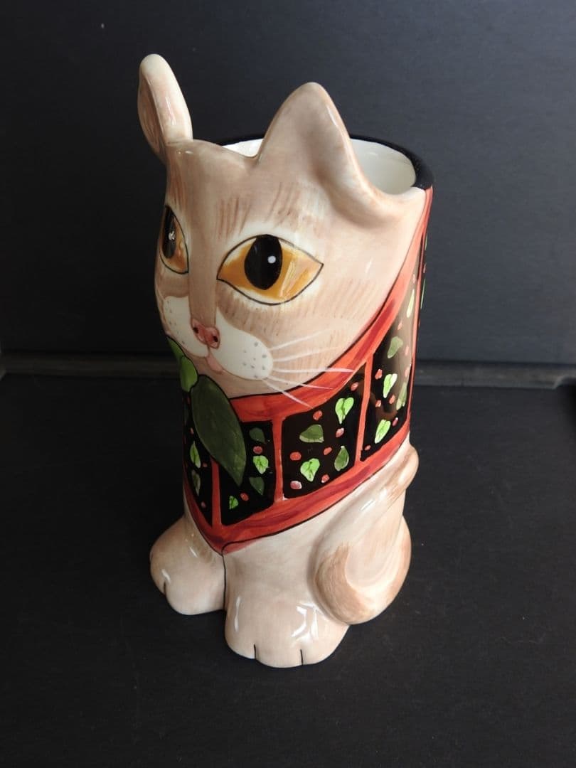 SUSAN PALEY　セラミック　ビンテージ　可愛い　猫　花瓶　フラワーベース