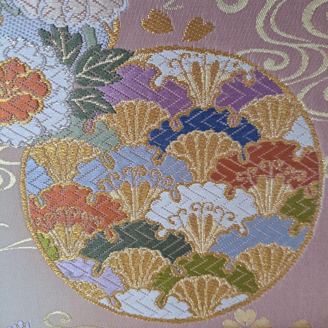 正絹振袖セット ピンク地の古典的な金彩模様と十二単風の重ね仕立 成人式に最適