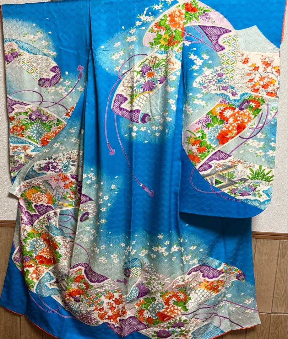 七五三　7歳　女の子　正絹着物　袋帯、長襦袢、小物セット