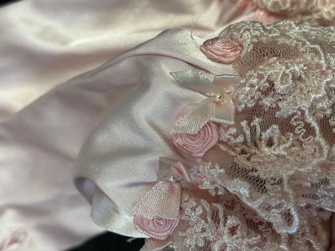 JESUS DIAMANTE サテングローブ　ピンク　バラ　マドモワゼルグローブ