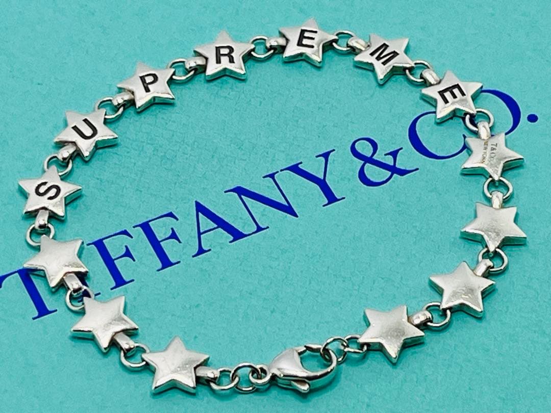 c747 美品　ティファニー×シュプリーム　パフ　スター　ブレスレット　925