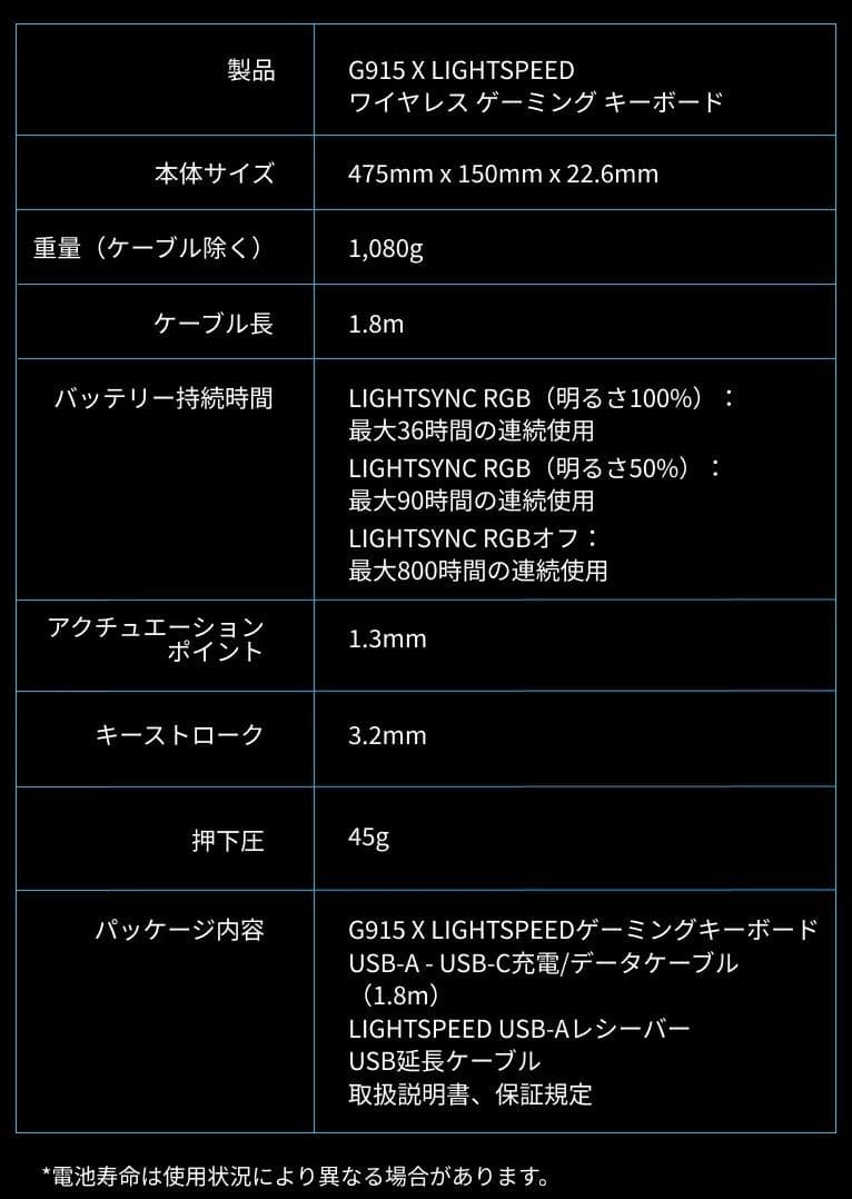新品未開封 ロジクール G915X LIGHTSPEED G913後継