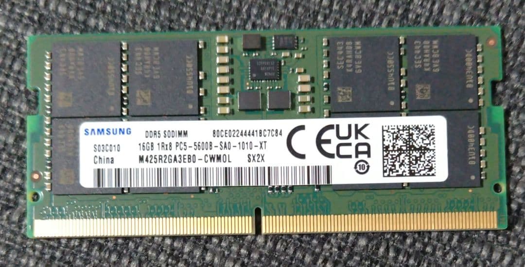 メモリー SO-DIMM DDR5-5600 16GB (16GB x1) Samsung