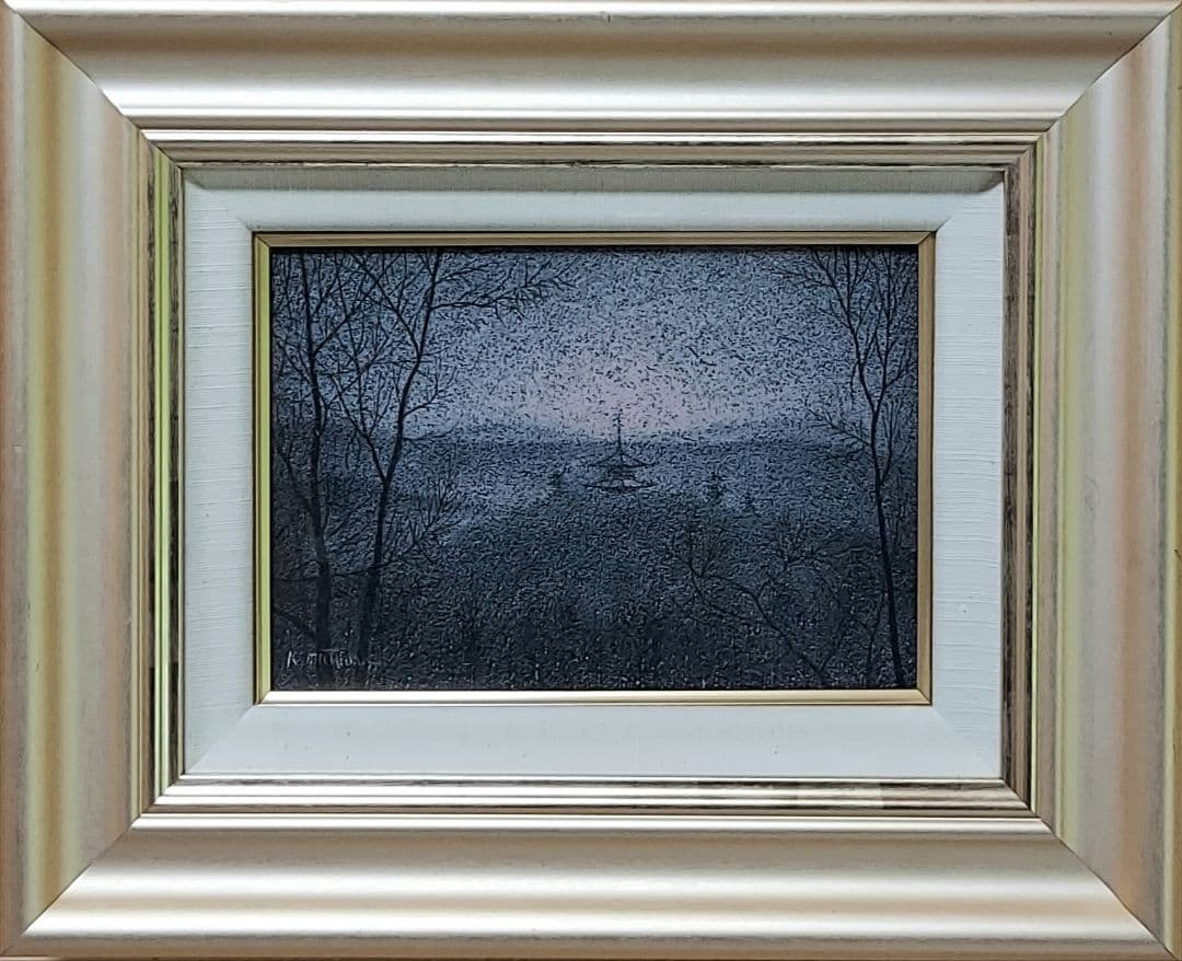 松浦　敬文「黒谷夕鐘」油彩