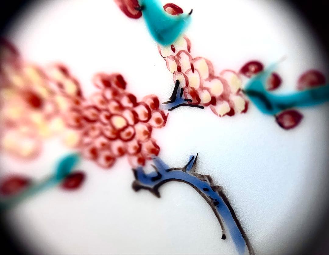 人間国宝　十三代柿右衛門　酒井田柿右衛門　錦花実文皿　5客