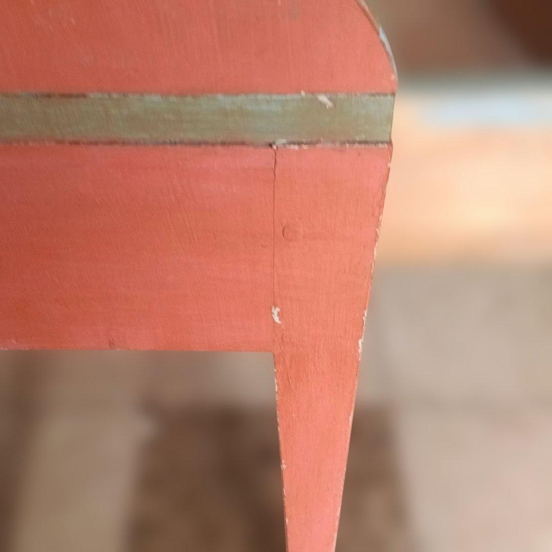 4437）アンティーク　ライティングデスク・サイドテーブル　小鳥草花ペイント