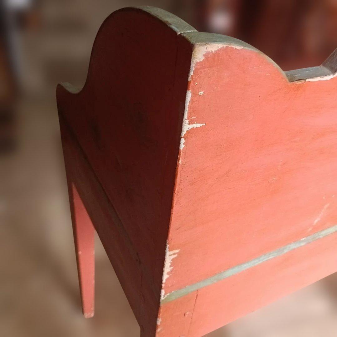 4437）アンティーク　ライティングデスク・サイドテーブル　小鳥草花ペイント