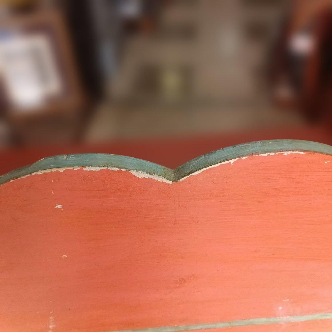 4437）アンティーク　ライティングデスク・サイドテーブル　小鳥草花ペイント