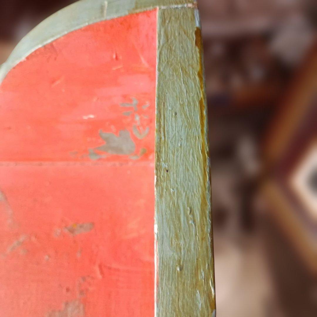 4437）アンティーク　ライティングデスク・サイドテーブル　小鳥草花ペイント