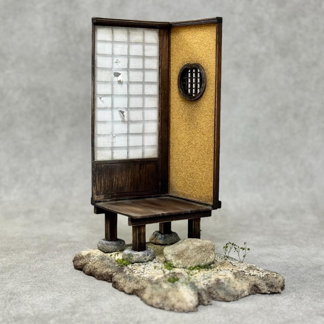 1/12スケール 手作りジオラマ 障子付き日本家屋玄関