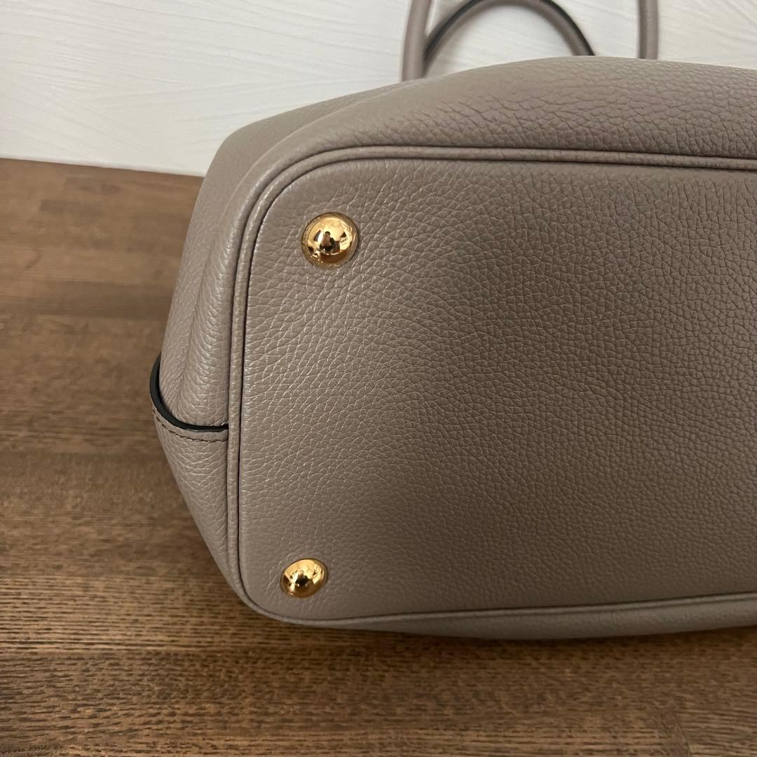 PRADA プラダ 2WAY トート ハンド バッグ レザー グレージュ