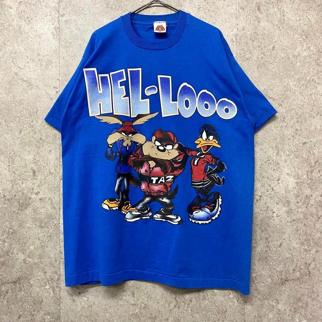 【レア☆USA製90s】ルーニーテューンズTシャツ ブルー メンズL