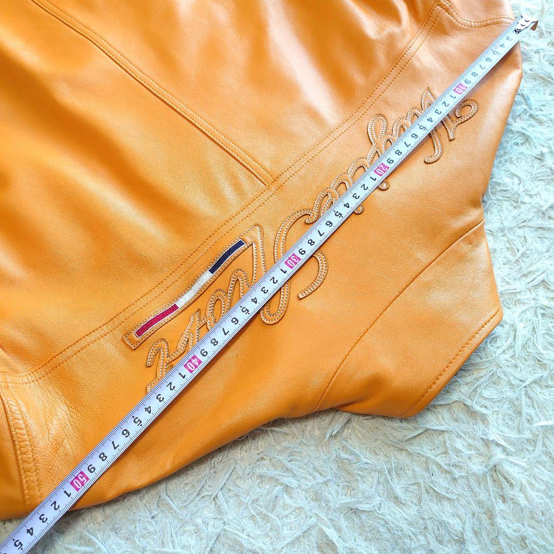 【美品】バジエ シングルライダース 羊革 レザー刺繍 レザージャケット XL