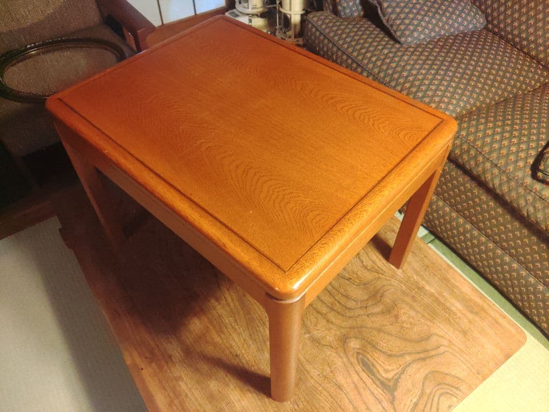 希少　カリモク　コーヒーテーブル　サイドテーブル　天然木　デスク　机　レトロ