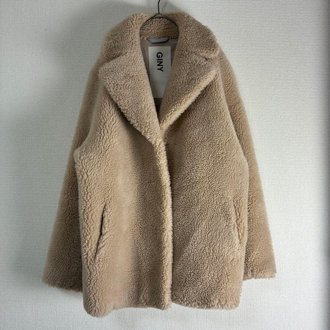 美品✨GINY ジニー SCGINYボアチェスターコート ボアコート　ベージュ
