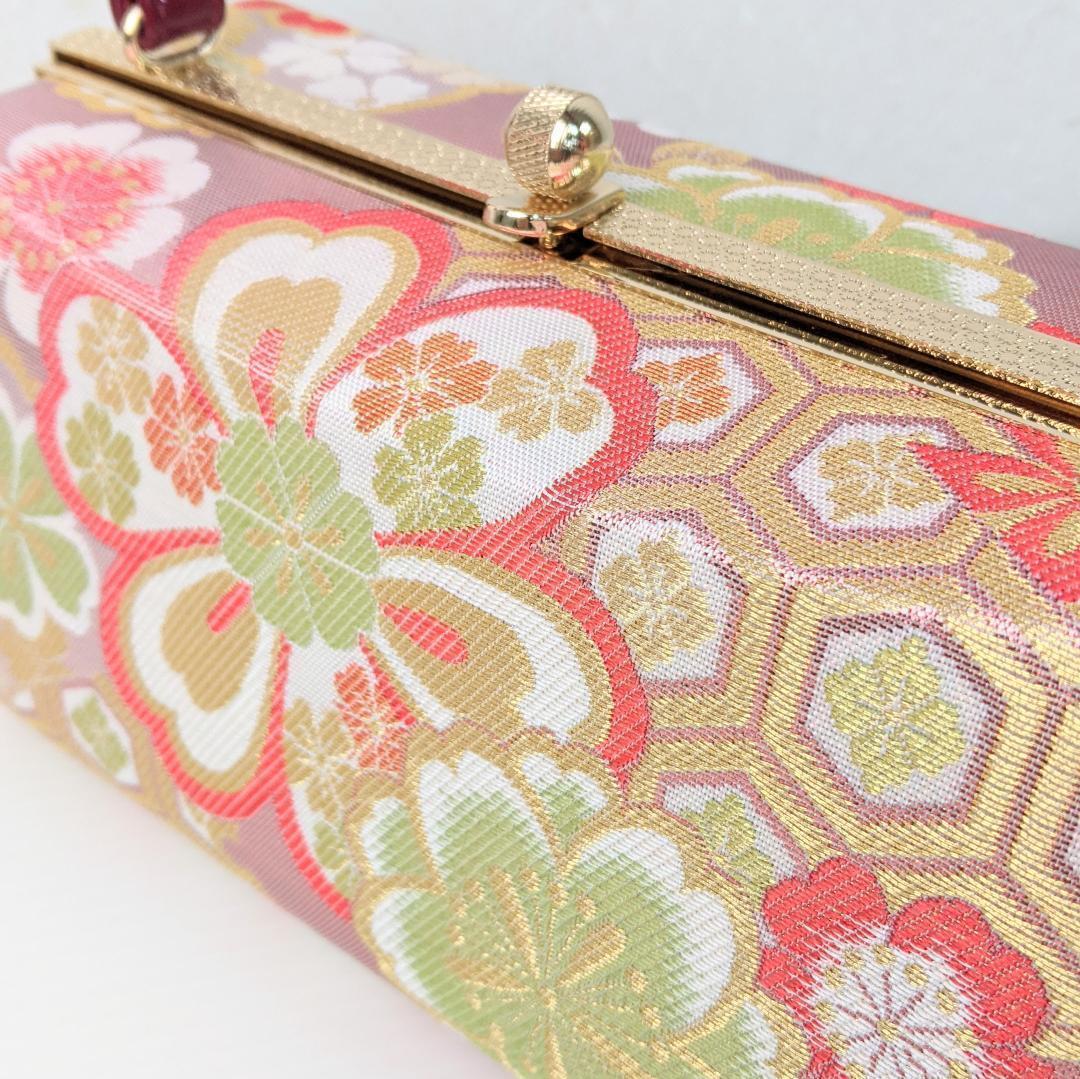 和装 草履バッグセット 振袖用 帯地 赤 エンジ フリーサイズ w5-1