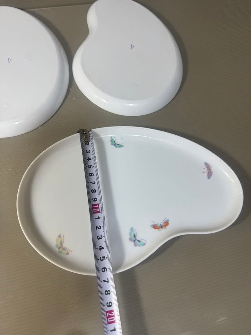 2521 深川製磁　瓢箪型　蝶文　皿　5客　未使用